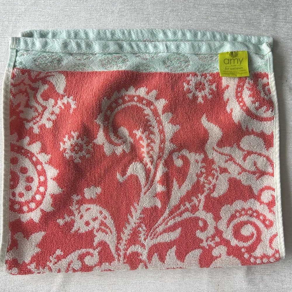 (2) AMY BUTLER for welspun paisley terry cloth hand towels